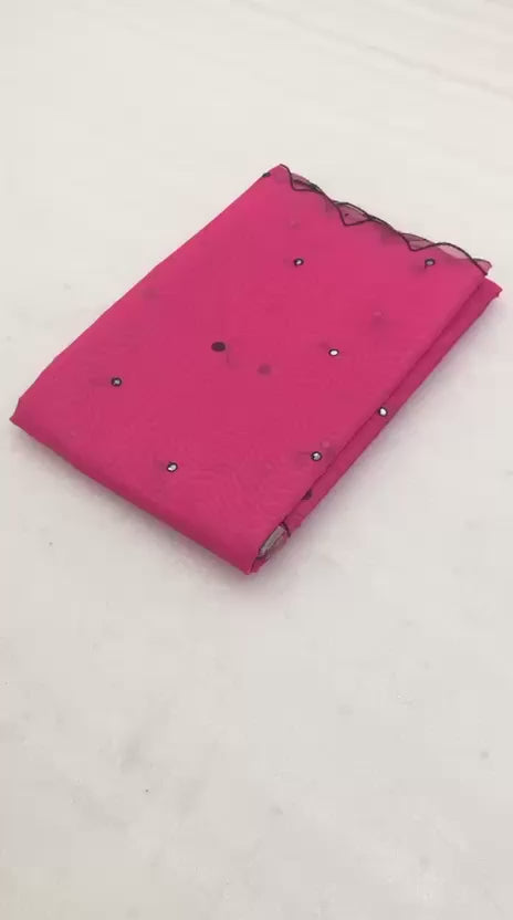 Chenderi Saree - Pink-magenta