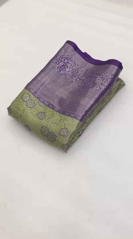 Kanjiviram Pattu Silk Saree - Olive Brown