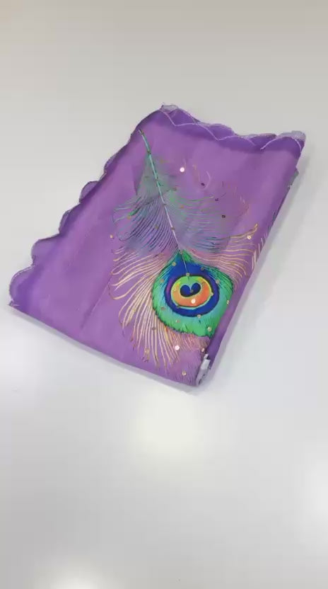 TussarPeacock saree - Purple