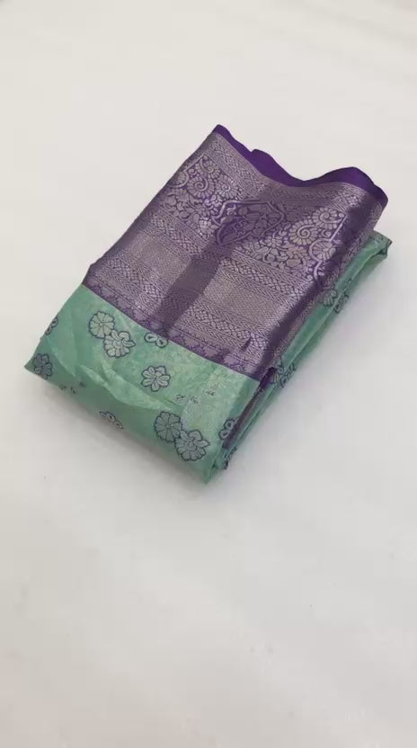 Kanjiviram Pattu Silk Saree - Sage Green