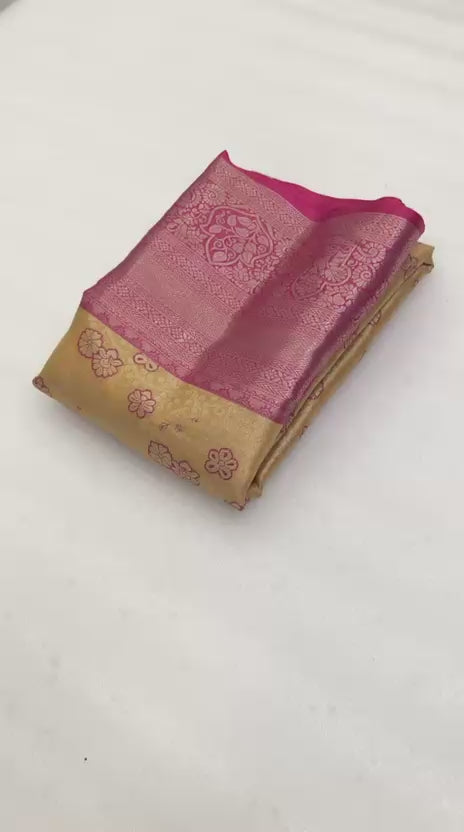 Kanjiviram Pattu Silk Saree - Golden Brown
