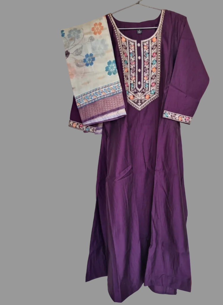 Purple 3-Piece Kurti Set