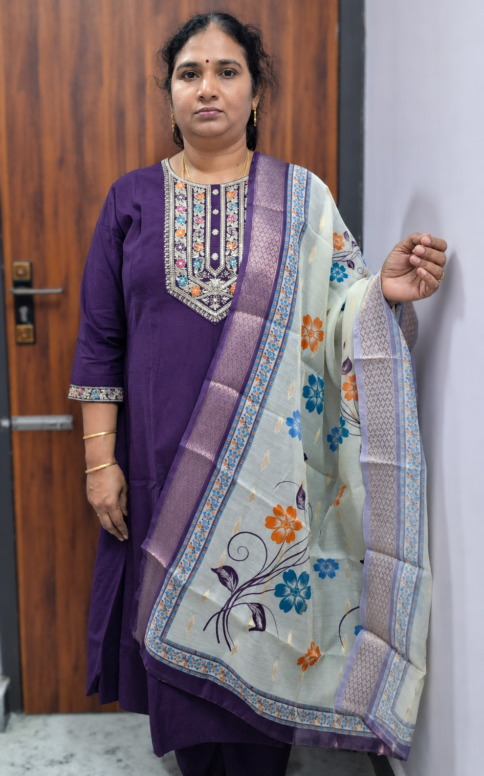 Purple 3-Piece Kurti Set