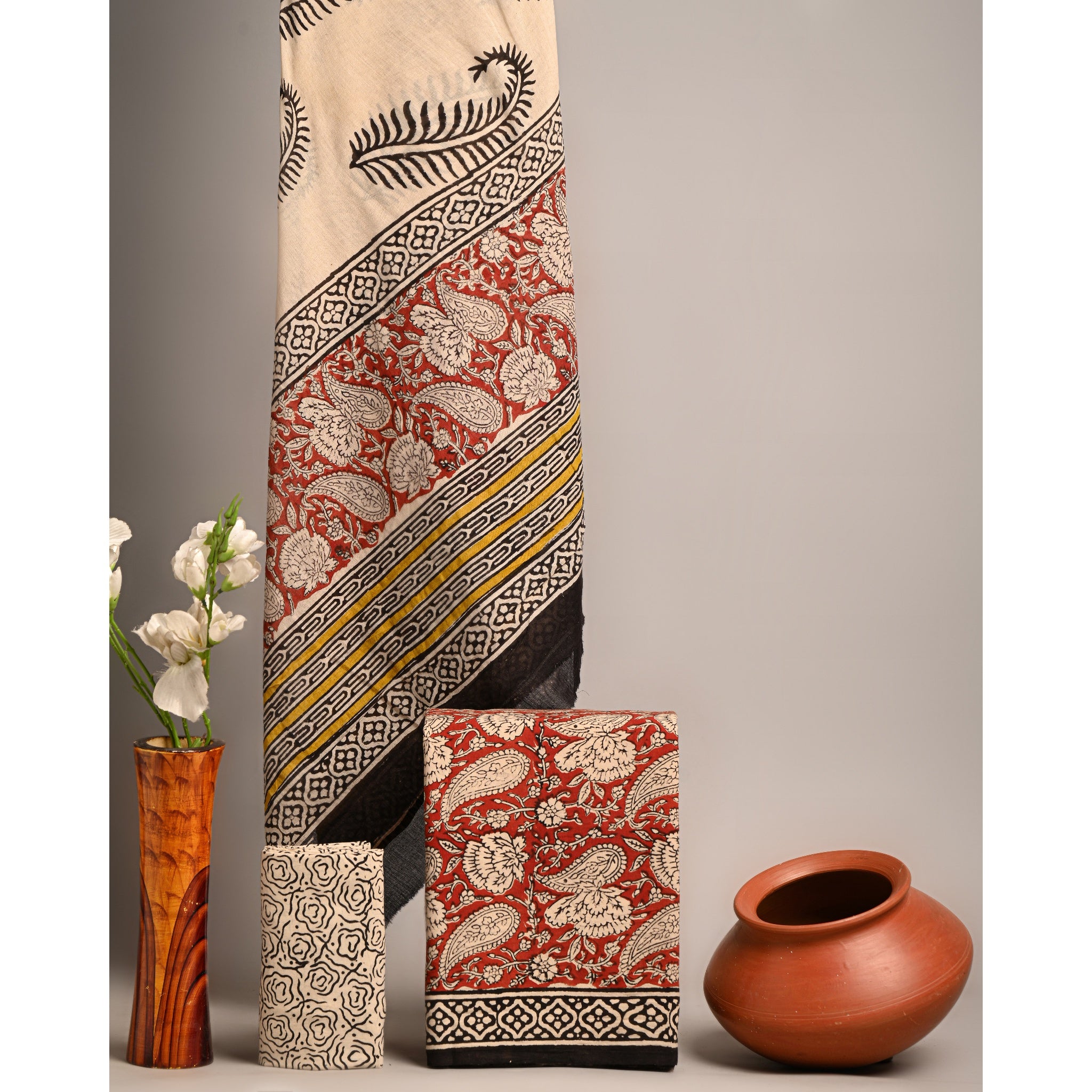 Unstitched Material- Deep red-orange