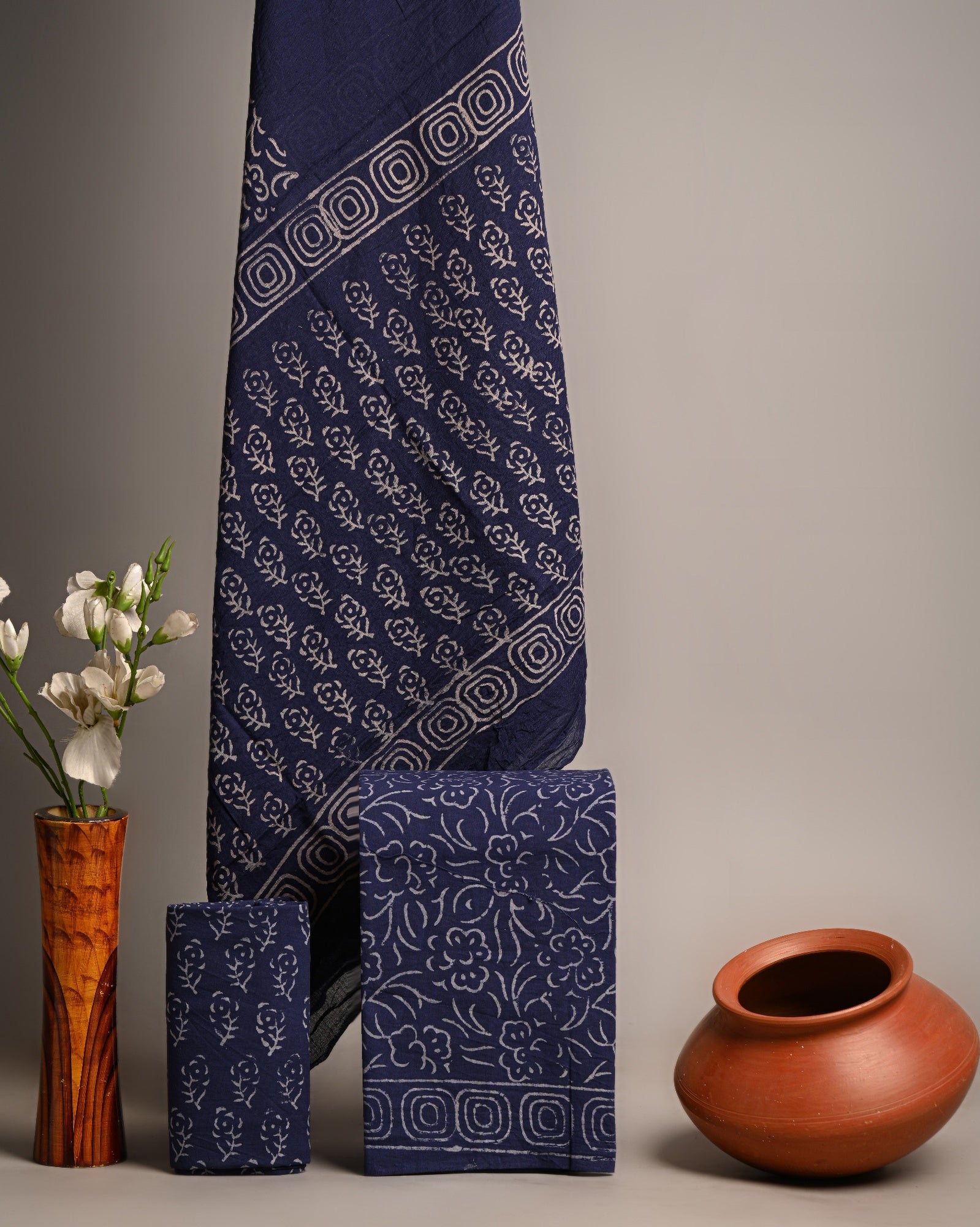 Unstitched Material- Dark indigo