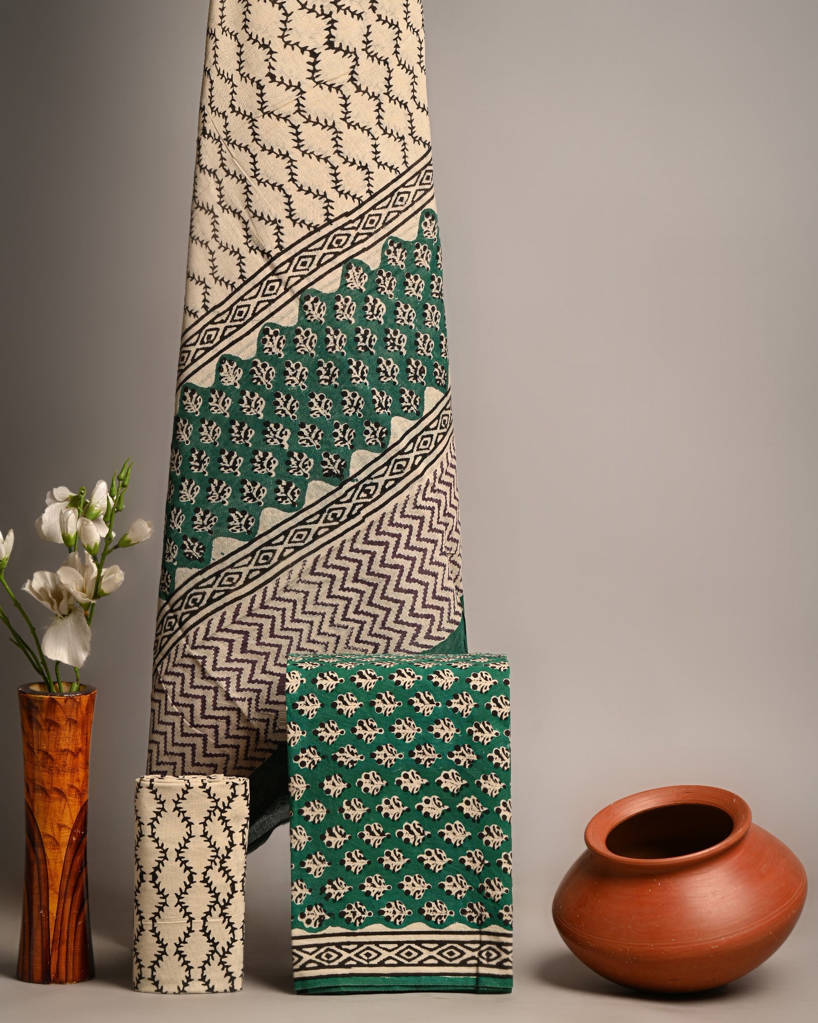 Unstitched Material- Deep green