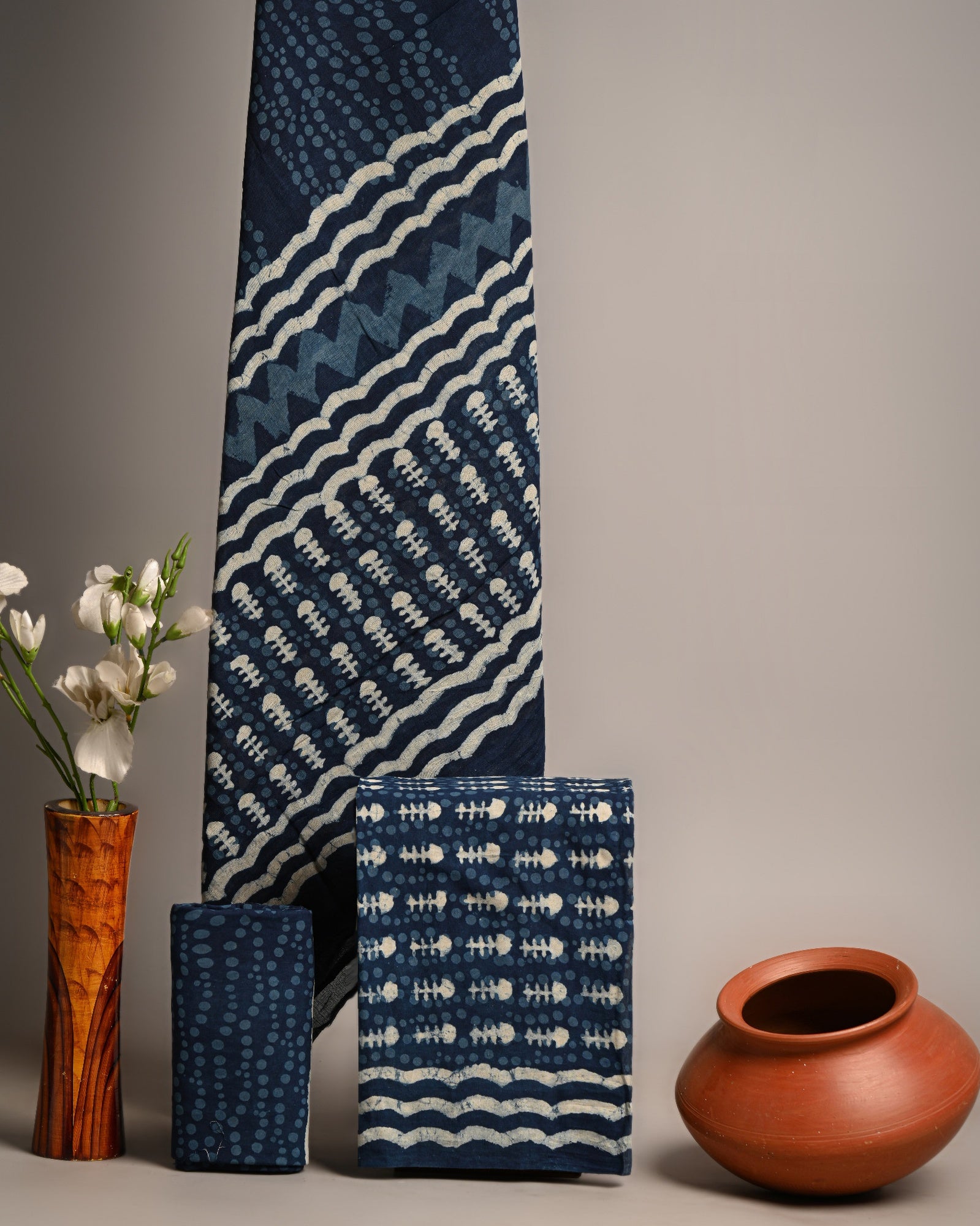 Unstitched Material- Dark desaturated blue