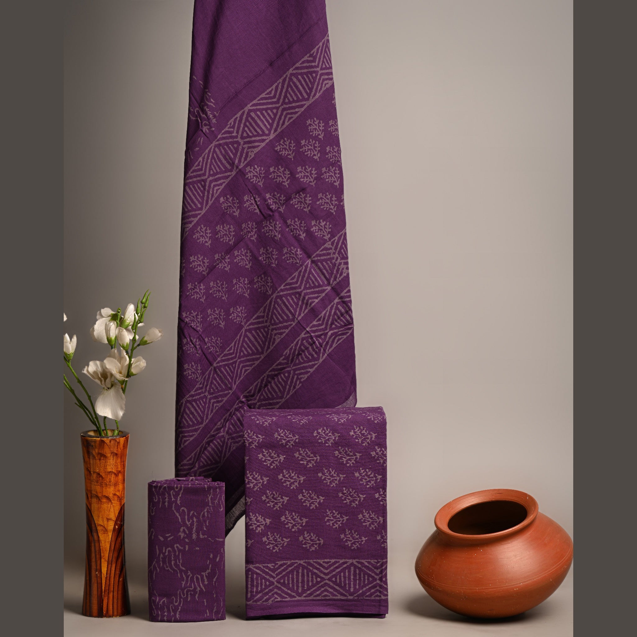 Unstitched Material- Dark purple