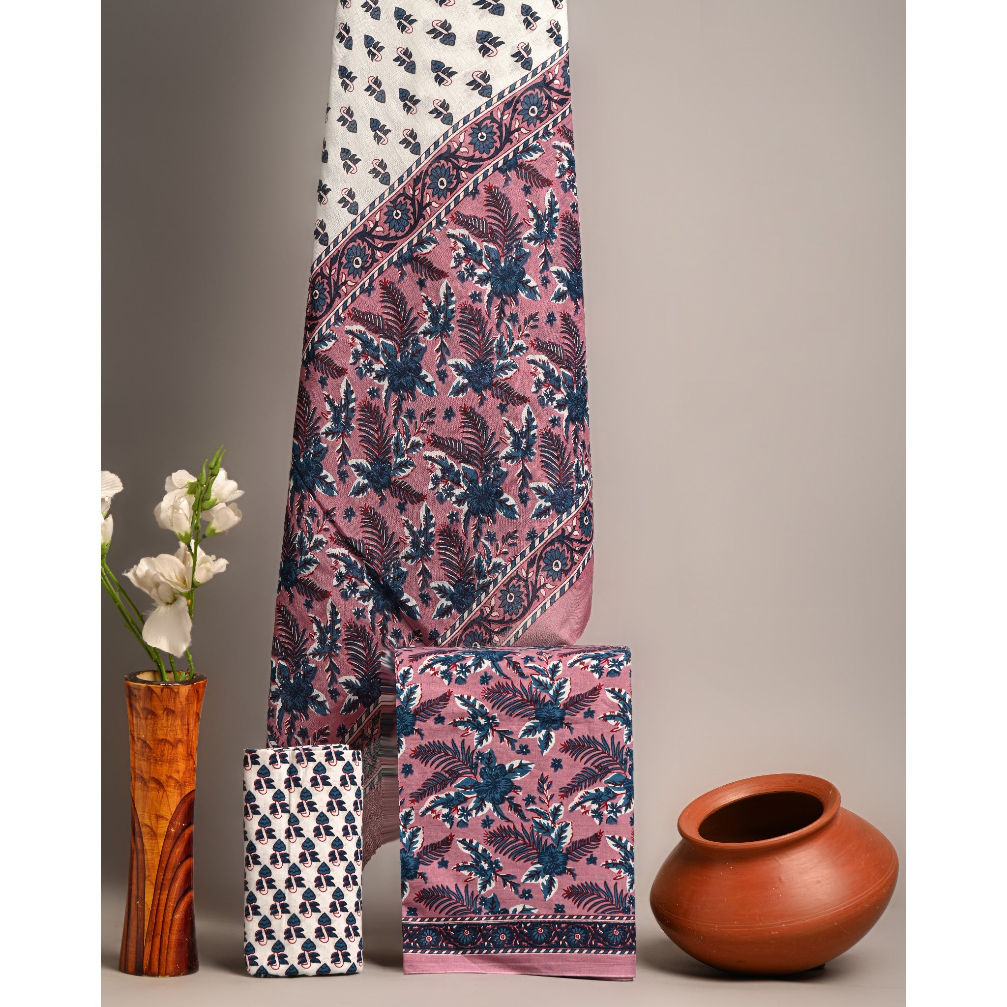 Unstitched Material- Soft dusty pink