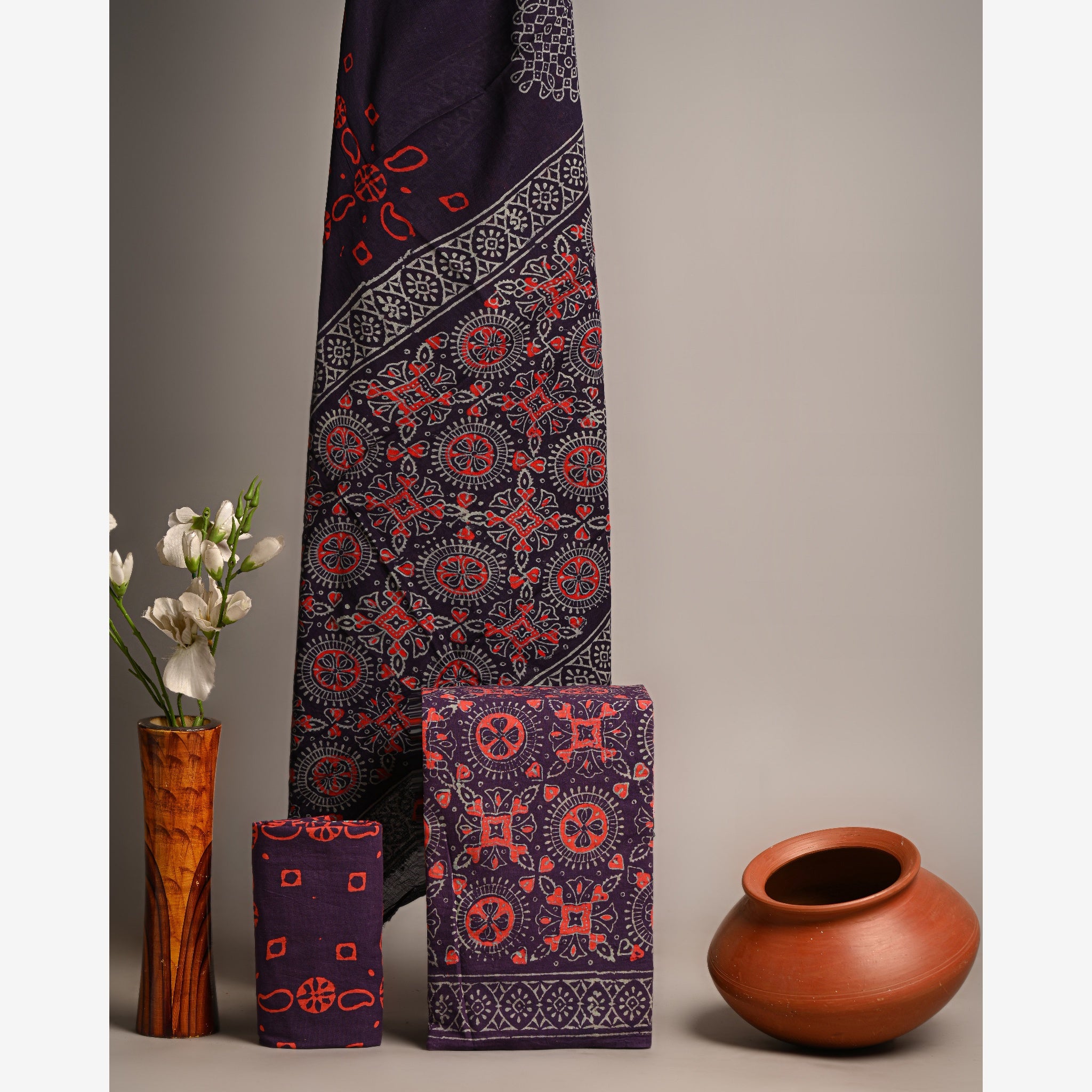 Unstitched Material- Dark muted purple