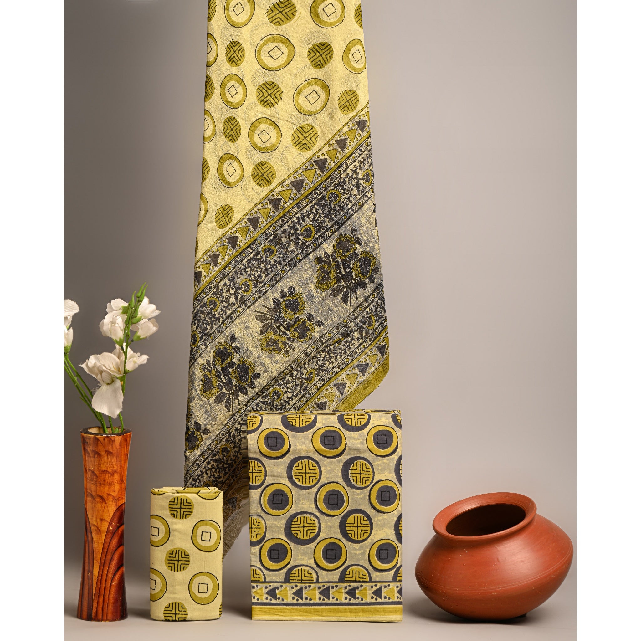 Unstitched Material- Soft golden beige