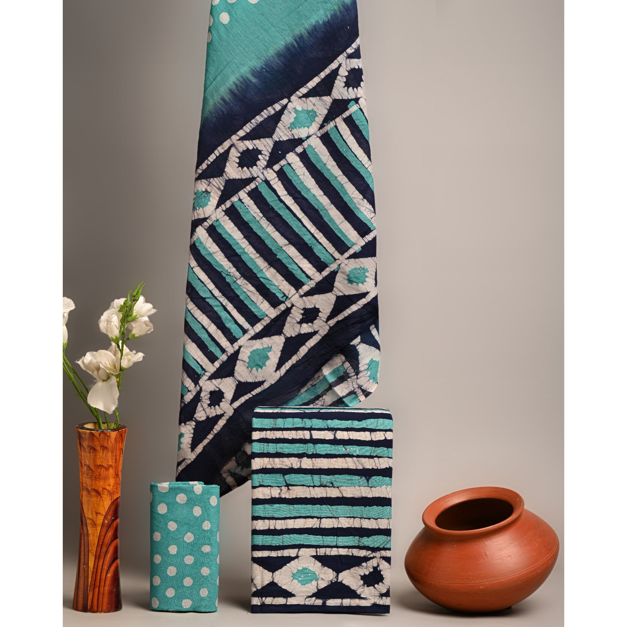 Unstitched Material- Muted teal